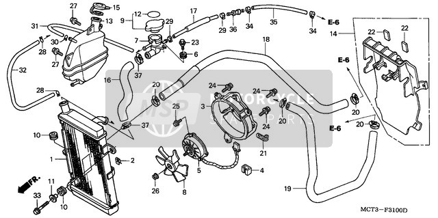 Honda FJS600A 2003 Termosifone per un 2003 Honda FJS600A